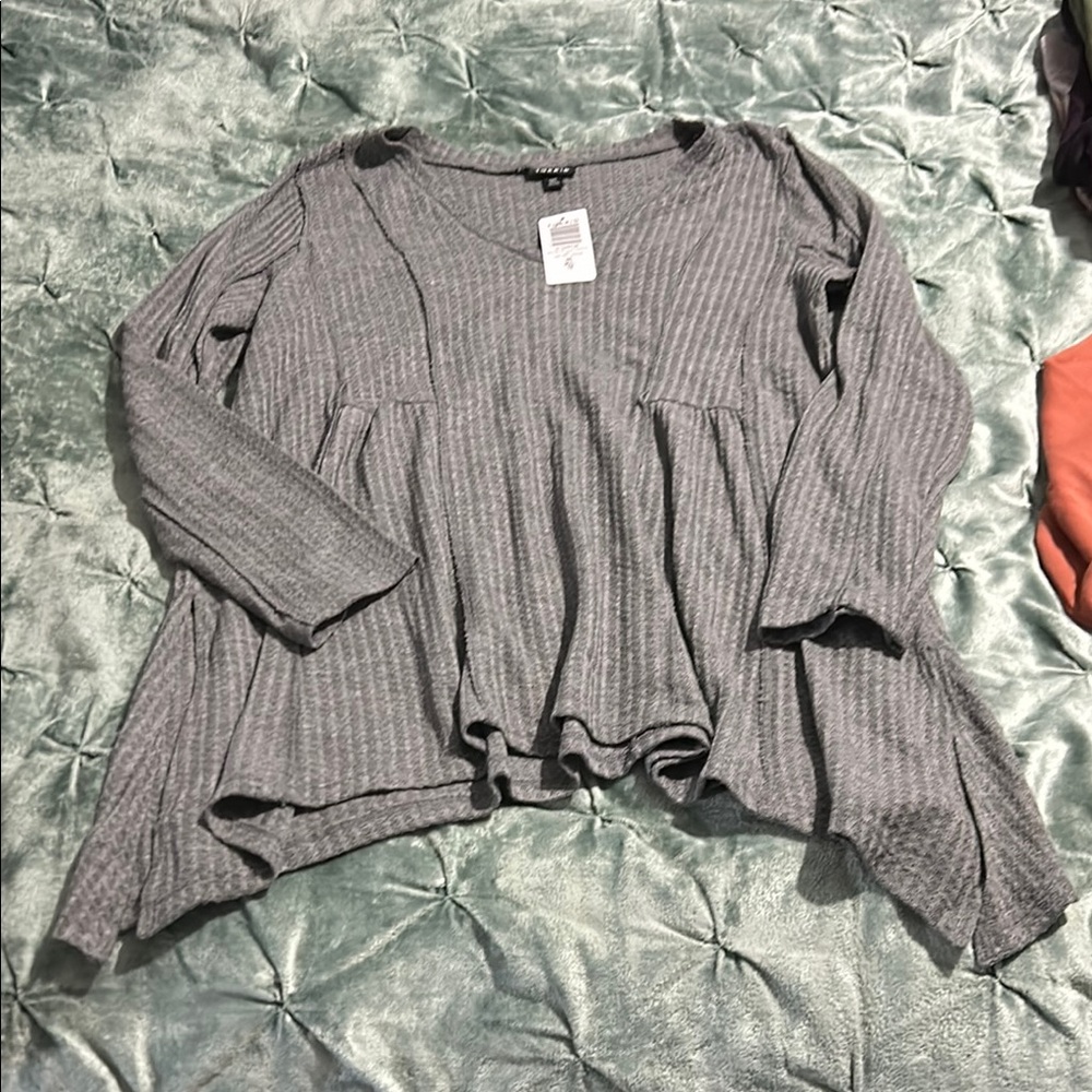 Torrid Gray Striped Sweater